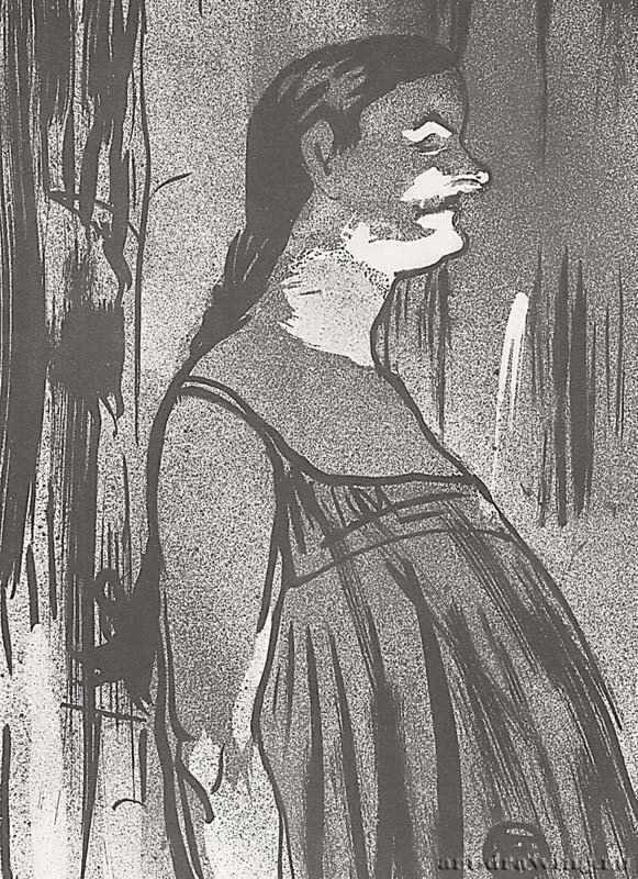 Серия "Кафешантан", Maдам Абдала в сарафане. 1893 - 270 х 197 мм Литография Постимпрессионизм Франция