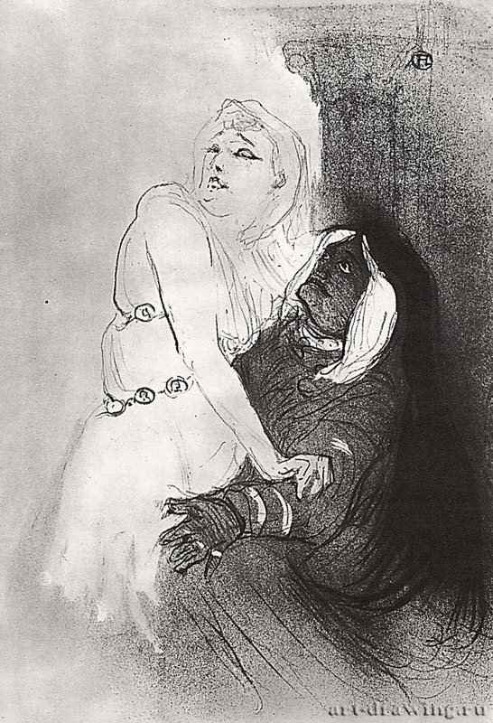 Сара Бернар в "Федре". 1893 - 340 х 231 мм Литография Постимпрессионизм Франция