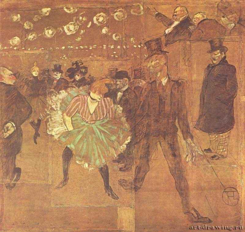 Танцы в Мулен-Руж (Ла Гулю и Валентен ле Дезосе) 1895 - 298 x 316 смХолст, маслоПостимпрессионизмФранцияПариж. Музей Орсэ