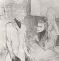 Бранде и Ле Баржи в третьем акте пьесы "Притворщики". 1894 - 420 х 330 мм Литография Постимпрессионизм Франция