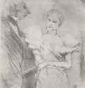Бранде и Лелюар во втором акте пьесы "Притворщики". 1894 - 400 х 300 мм Литография Постимпрессионизм Франция