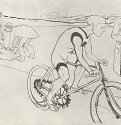 Велосипедист Мишель. 1896 - 800 х 1200 мм Литография Постимпрессионизм Франция