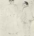 Первый покупатель в модном магазине "Журдан и Браун". 1897 - 150 х 110 мм Литография Постимпрессионизм Франция