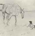 Лошадь и щенок. 1898 - 140 х 280 мм Литография Постимпрессионизм Франция