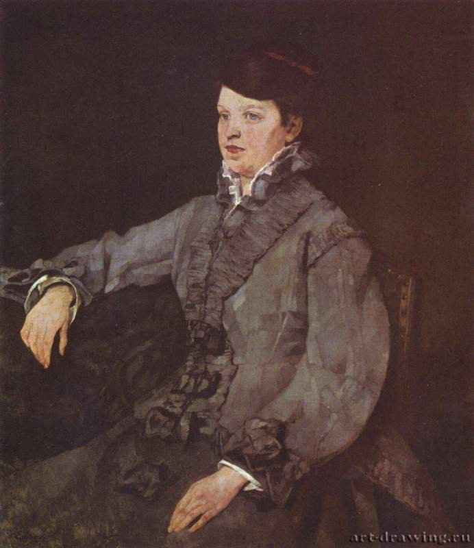 Дама в сером. 1876 - 106 x 93 смХолст, маслоРеализмГерманияЭссен. Музей Фолькванг