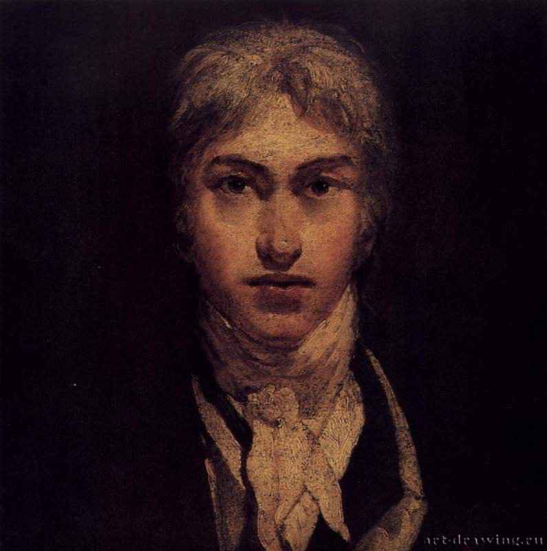 Тёрнер: Автопортрет. Фрагмент, 1798. Романтизм, Великобритания. Лондон. Галерея Тейт.