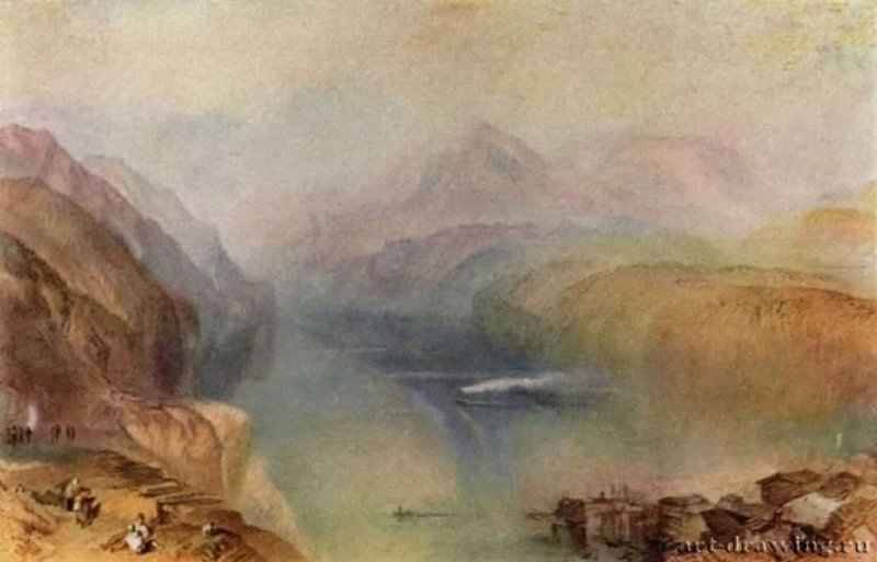 Фирвальдштеттское озеро. 1802 г. - Акварель; 30,5 x 46,4 см. Лондон. Галерея Тейт. Великобритания.