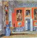 Салон. Вторая четверть 19 века - 14 x 19 см. Акварель. Романтизм. Великобритания. Лондон. Британский музей.