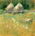 Стога сена на краю леса, 1895 г. - Пастель, бумага; 24,13 x 35,56 см. Частное собрание. США.