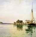 Гавань. Конец 1880-х. - Акварель. Нью-Йорк. Бруклинский музей. США.
