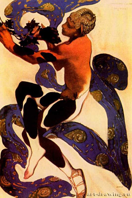 Нижинский в роли фавна в балете К. Дебюсси "Послеполуденный отдых фавна", 1912 г. - Хартфорд. Уодсворт Атенеум.