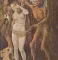 Три возраста и Смерть, 1509-1511. - 48,2 x 32,7 см. Дерево. Возрождение. Германия. Вена. Художественно-исторический музей. Четыре фигуры представляют собой аллегорию трех возрастов человека. Смерть изображена в виде скелета с песочными часами в руке. Вокруг нее расположены спящий младенец (детство), молодая девушка (юность) и изможденная старая женщина (старость). Бальдунг по прозвищу Грин был плодовитым мастером, а реалистическое изображение женских тел на этой картине свидетельствует, что он внимательно изучал обнаженную натуру. Как и его учитель Альбрехт Дюрер, Бальдуинг был одновременно живописцем и гравёром. Он создал множество причудливых гравюр а также исполнил изделия из цветного стекла и книжные иллюстрации. Одной из самых важных pабот Бальдуинга были створки алтаря в собре во Фрейбурге, оконченные и 1516 году. Он умер в Страсбурге богатым и влиятельным членом общества.