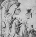 Аббатисса Вероника фон Андлау и пять монахинь монастыря Хоэнбург. 1509-1512 - 430 х 315 мм. Перо и сангина, на бумаге. Лондон. Музей Виктории и Альберта. Германия.