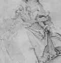 Мария, укрывающая нагого младенца своими волосами. 1510-1511 - 184 х 137 мм. Перо черным тоном, на бумаге. Лейден. Университет, Кабинет графики. Германия.
