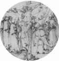 Распятие Христа, тондо. 1513 - Диаметр: 197 мм. Перо на бумаге. Париж. Лувр, Кабинет рисунков. Германия.