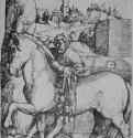 Конюх с конем. 1510-1512 - 334 х 211 мм. Резцовая гравюра на меди. Вена. Собрание графики Альбертина. Германия.