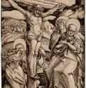 Христос на кресте с Марией, Марией Магдалиной и Иоанном. 1512-1514 - 374 х 262 мм. Ксилография кьяроскуро, одна очерковая доска, одна тоновая доска. Вена. Собрание графики Альбертина. Германия.