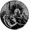 Тондо. Оплакивание Христа. 1512 - Диаметр: 56 мм. Резцовая гравюра на меди. Берлин. Гравюрный кабинет. Германия.