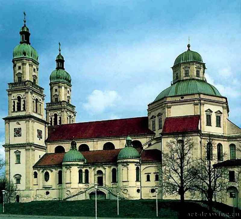 Приходская церковь св. Лаврентия. Начата в 1652 - Кемптен. Германия.