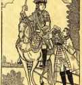 Король верхом на коне. 18 век - 240 х 170 мм. Ксилография. Лунд. Музей культуры. Швеция.