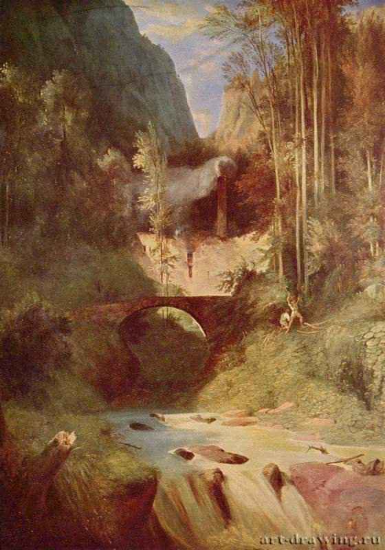 Лесной овраг. 1825 - 98 x 127 смХолст, маслоРомантизмГерманияБерлин. Старая Национальная галерея