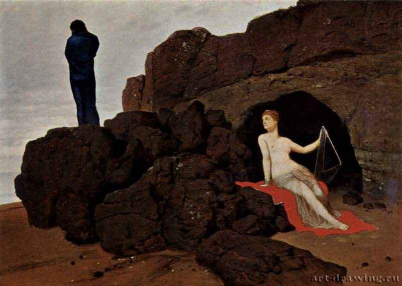 Одиссей и Калипсо. 1883 - 104 x 150 смДерево, маслоСимволизмШвейцарияБазель. Художественный музей