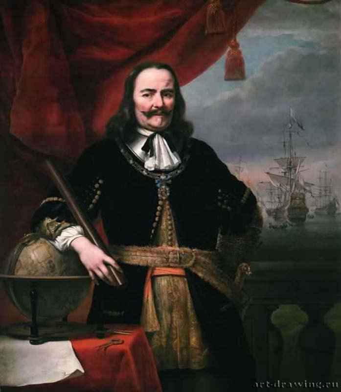 Михель Адриансон де Рёйтер, адмирал Объединенных провинций. 1667 - Холст, масло 148,5 x 129,5 Национальный морской музей Гринвич