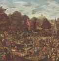 Крестьянская ярмарка. Вторая половина 16 века - 50 x 64 смХолст, маслоМаньеризмНидерланды (Голландия)Антверпен. Королевский музей изящных искусств