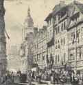 Улица Больших часов в Руане. 1824 - 244 х 251 мм. Литография. Париж. Частное собрание.