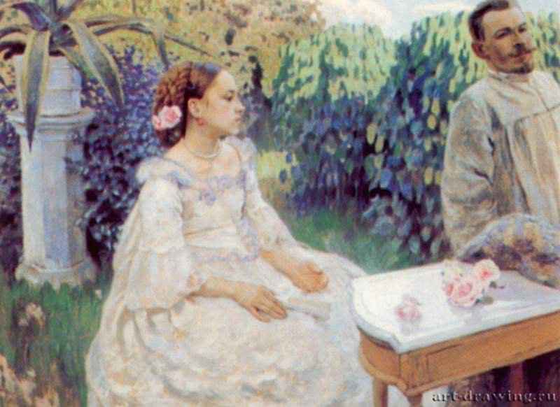 Борисов-Мусатов Виктор Эльпидифорович: Автопортрет с сестрой. 1898
