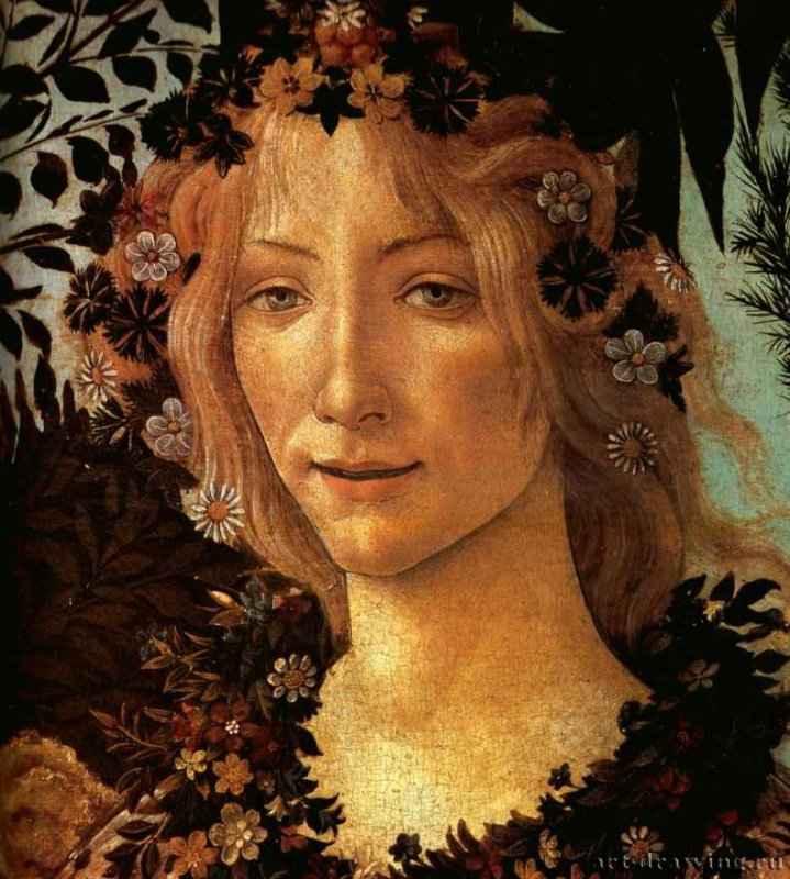 Весна (Primavera), деталь: Флора. 1482 - 203 x 314 см. Дерево, темпера. Флоренция. Галерея Уффици.