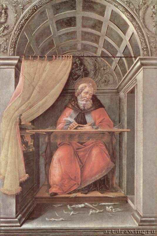 Св. Августин в своей келье - 1495 *41 x 27 смДерево, темпераВозрождениеИталияФлоренция. Галерея Уффици