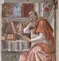 Св. Августин в молитвенном созерцании - 1480 *152 x 112 смФрескаВозрождениеИталияФлоренция. ОгниссантиЗаказчик: вероятно из семьи Веспуччи (герб)