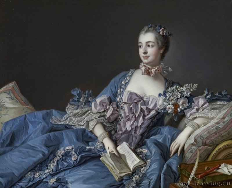 Портрет мадам Помпадур, 1750. - 36 x 44 см. Холст, масло. Рококо. Франция. Эдинбург. Национальная галерея Шотландии.