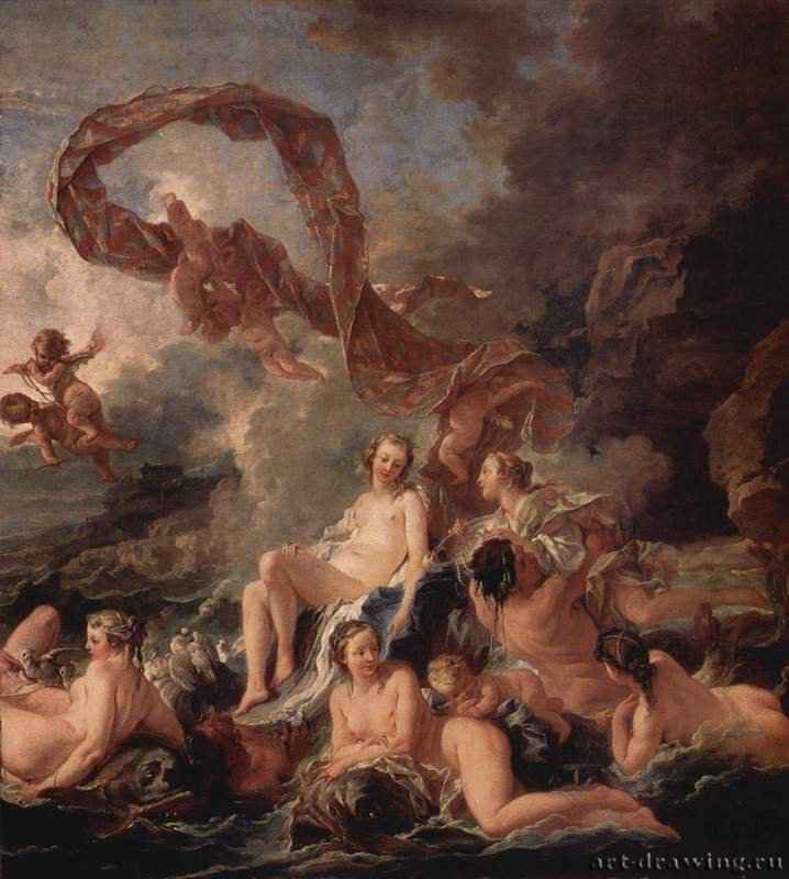 Триумф Венеры. Деталь, 1740. - 130 x 162 см. Холст, масло. Рококо. Франция. Стокгольм. Национальный музей.