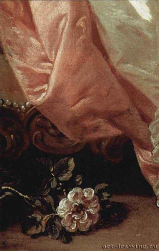 Отдыхающая девушка (мадемуазель O'Мёрфи). Деталь, 1752. - Холст, масло. Рококо. Франция. Париж. Лувр.