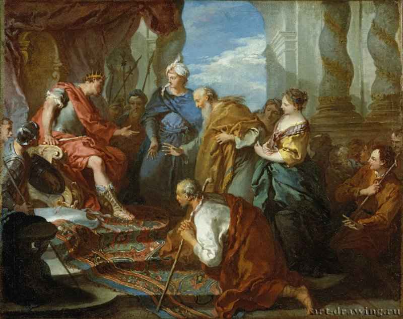 Иосиф представляет своего отца и своих братьев фараону, 1723. - Колумбия. Музей искусства Южной Каролины.