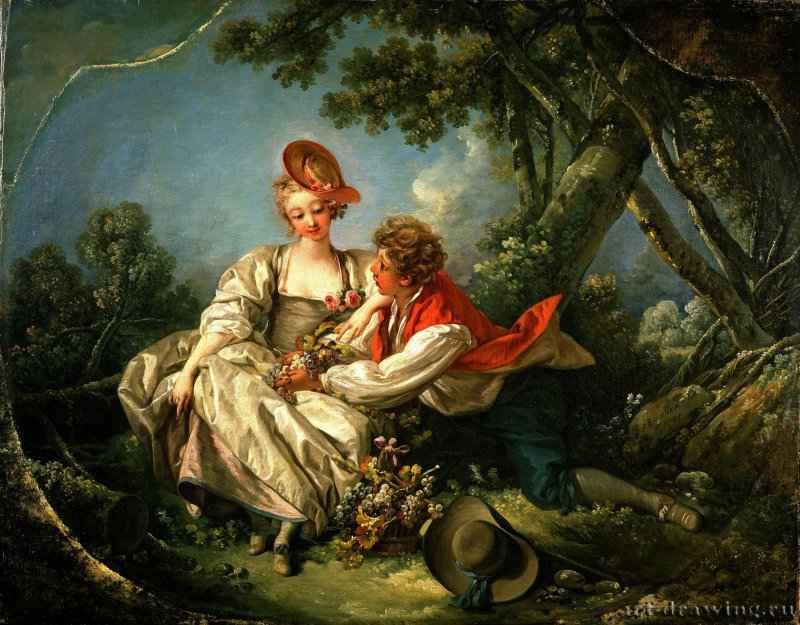 Четыре времени года. Осень, 1755 г. - Холст, масло; 56.5 × 73 см. Рококо. Франция. Нью-Йорк, коллекция Фрик.