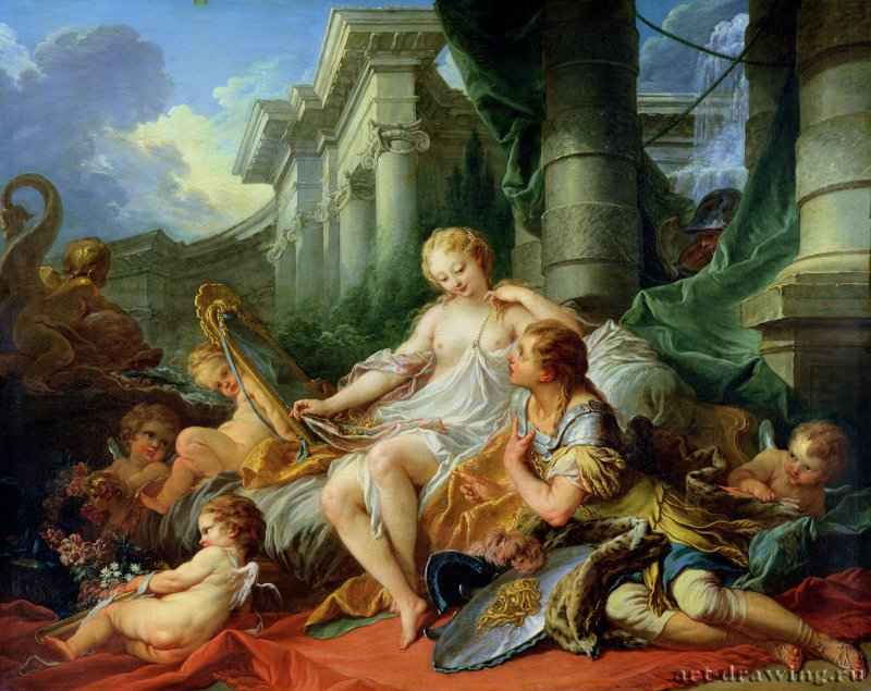 Ринальдо и Армида, 1734. - Холст, масло. 135,5 x 170,5. Рококо. Франция.  Париж. Лувр.