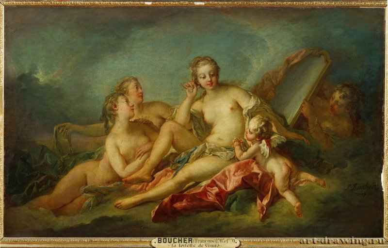 Туалет Венеры, 1749. - Холст, масло. 107 х 173. Рококо. Франция. Париж, Лувр.