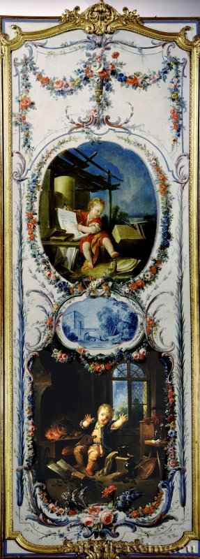 Аллегория Архитектуры и химии, 1750-1752 г. - Холст, масло; 217 х 77 см. Рококо. Франция. Нью-Йорк, Коллекция Фрик.