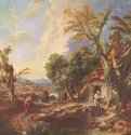 Пейзаж с братом Лукой, 1750. - 65 x 54 см. Холст, масло. Рококо. Франция. Санкт-Петербург. Государственный Эрмитаж.