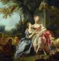 Любовная записка (мастерская Буше), 1754 г. - Холст, масло. Рококо. Франция. Лондон, Нац.галерея.