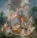 Гении искусств, 1761 г. - Холст, масло. Рококо. Франция. Анжер, Музей искусств.