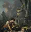 Пасторальная сцена-3, 1762 г. - Холст, масло; 231.5 x 91 см. Рококо. Франция. Эдинбург, Нац. галерея Шотландии.