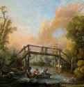 Речной пейзаж, 1762 г - Холст, масло; 25 х 36 см. Рококо. Франция. Частное собрание.