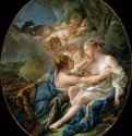 Юпитер в облике Дианы соблазняет нимфу Каллисто, 1763 г. - Холст, масло; 64.8 × 54.9 см. Рококо. Франция. Нью-Йорк, Метрополитен.