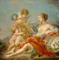 Аллегория музыкального искусства, 1764 г. - Холст, масло; 103 х 130 см. Рококо. Франция. Вашингтон, Нац. галерея.