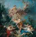 Меркурий вручает младенца Бахуса нифме Нисе, 1769 г. - Холст, масло. Рококо. Франция.