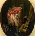 Девушка, поднимающая юбку, 1742 г. - Холст, масло; 51 х 42 см. Рококо. Франция. частное собрание.